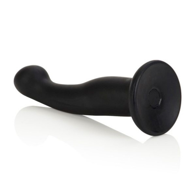 Чёрный фаллоимитатор для страпона Silicone Love Rider G-Kiss Probes - 16 см.