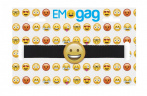 Кляп-смайлик Smiley Emoji с черными лентами