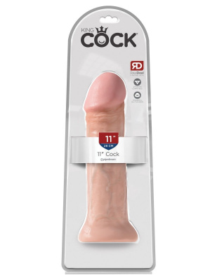 Фаллоимитатор-гигант телесного цвета на присоске 11 Cock - 28 см.