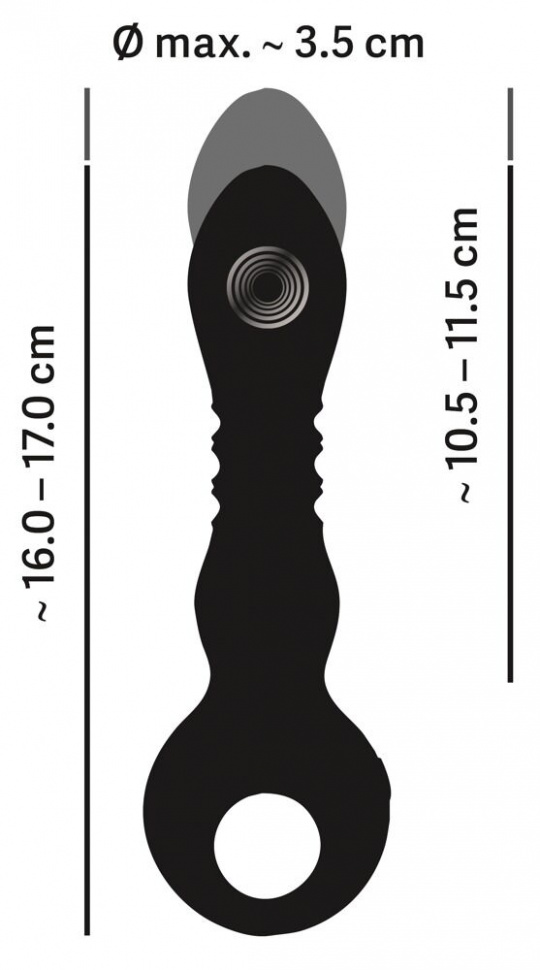 Черный вибратор с мощной поступательной стимуляцией Strong Thrusting Vibrator