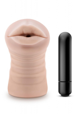 Телесный мастурбатор-ротик Nicole Vibrating Masturbator