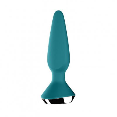 Бирюзовая анальная пробка с вибрацией Satisfyer Plug-ilicious 1 - 13,5 см.