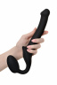 Черный безремневой страпон Silicone Bendable Strap-On - size S