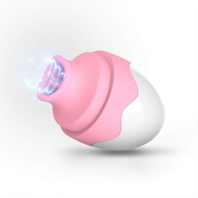 Розово-белый клиторальный стимулятор Sex Massager