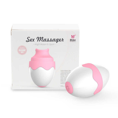 Розово-белый клиторальный стимулятор Sex Massager