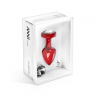 Красный анальный плаг Anni Magnet T1 Red Cristal/black с 2 заменяемыми кристаллами - 6 см.
