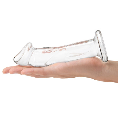 Прозрачный стеклянный фаллоимитатор 6’’ Glass Dildo With Veins &amp; Flat Base - 15,2 см.