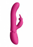 Розовый вибромассажер May Pulse-Wave & C-spot & G-Spot Rabbit - 22 см.