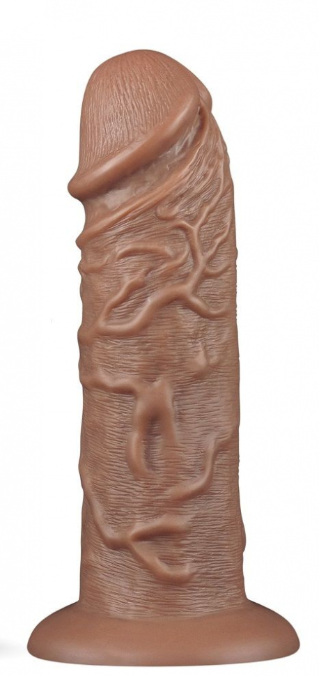 Коричневый фаллоимитатор Cubby dildo - 26,6 см.