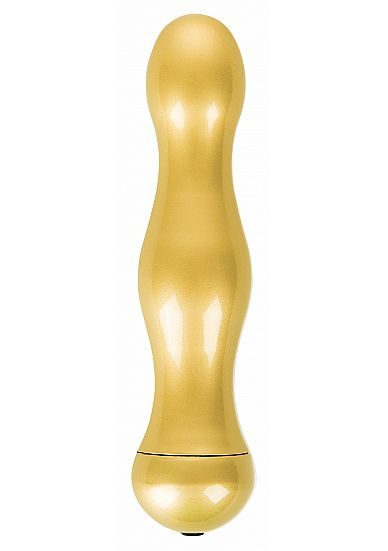 Вибратор Vibe Deluxe Gold - 16,5 см.