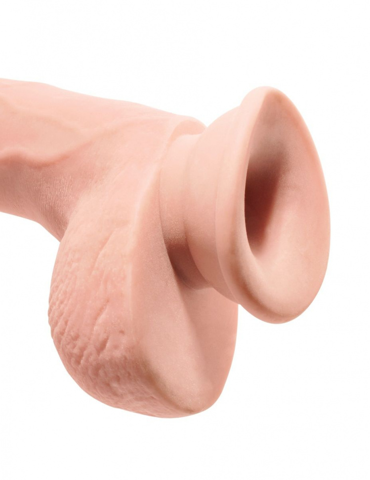 Телесный фаллоимитатор на присоске 9 Triple Density Cock with Balls - 24,1 см.
