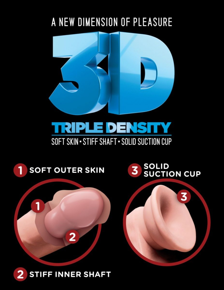 Телесный фаллоимитатор на присоске 9 Triple Density Cock with Balls - 24,1 см.