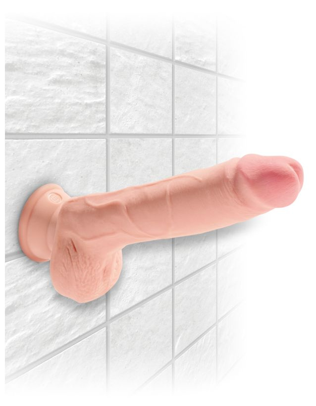 Телесный фаллоимитатор на присоске 9 Triple Density Cock with Balls - 24,1 см.