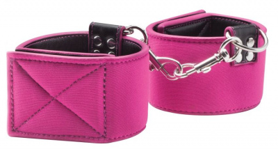Чёрно-розовые двусторонние наручники Reversible Wrist Cuffs