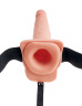 Телесный полый страпон с имитацией эякуляции 7.5 Hollow Squirting Strap-On with Balls - 21,6 см.