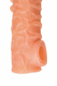 Телесная закрытая насадка с шершавой головкой Cock Sleeve 007 Size S - 13,8 см.